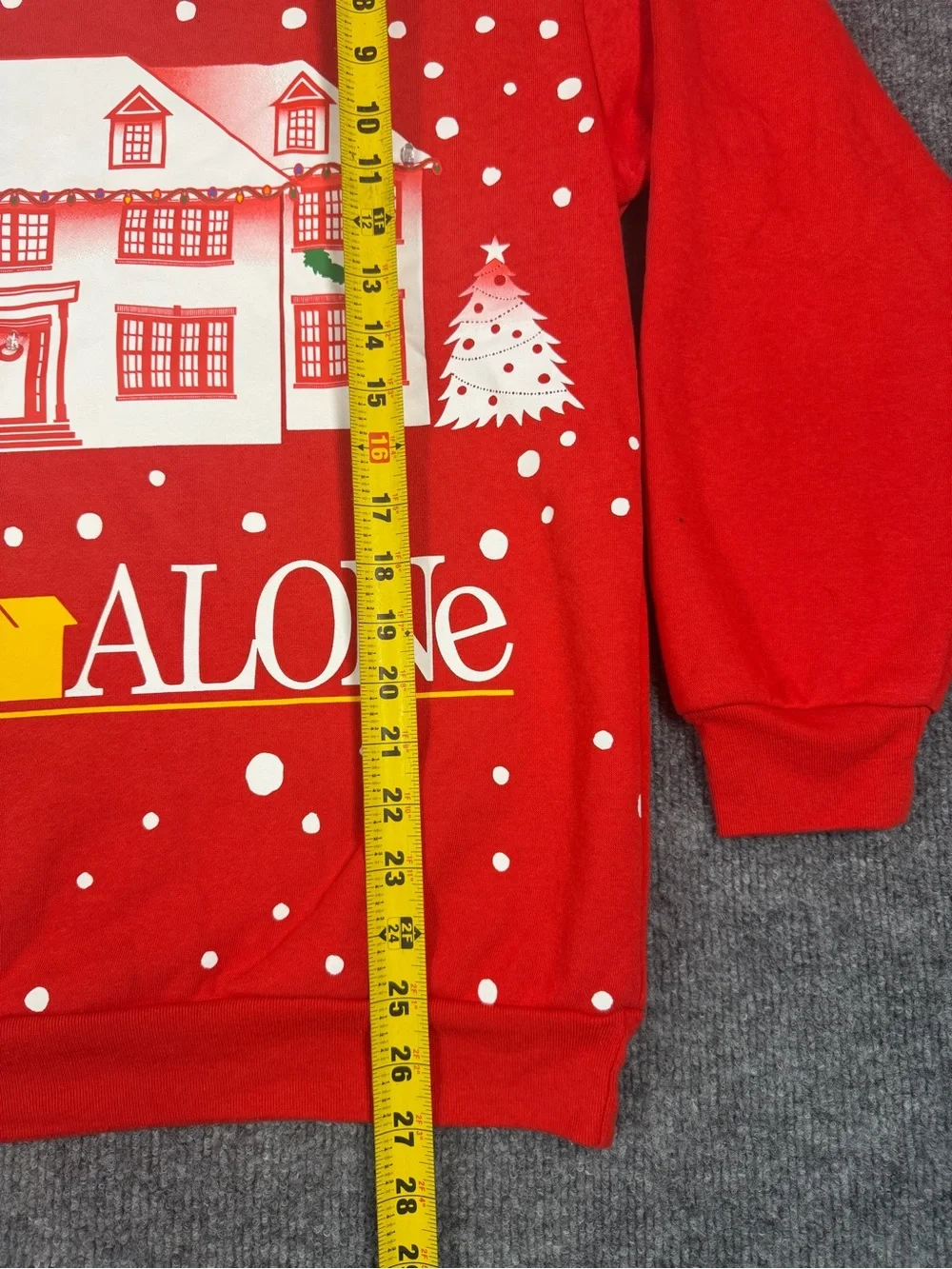 Freeze Red Home Alone Holiday Sweatshirt with White & Yellow Graphics